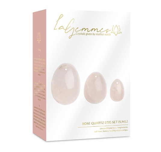 Kulki gejszy - La Gemmes Yoni Egg Set Rose Quartz